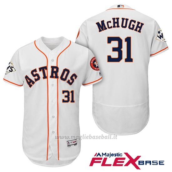 Maglia Baseball Uomo Houston Astros 2017 World Series Collin Mchugh Bianco Flex Base
